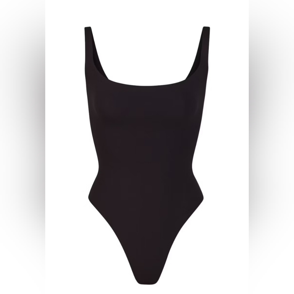 NWT SKIMS Fits Everybody Square Neck Bodysuit - Onyx-M, Jasper-L - Picture 4 of 7